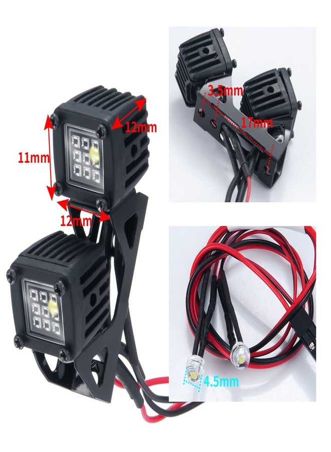 MORFUM RC Car LED Lights Headlights Headlamp Square Lens Spotlight 4PCS Compatible with 1/10 RC Crawler Car TRX4 TRX6 Axial SCX10 90046 RR10 D90 Upgrades Parts (B-6 Holes) - Image 3